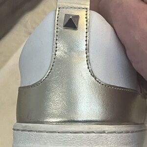 Valentino Garavani White and Gold Sneakers